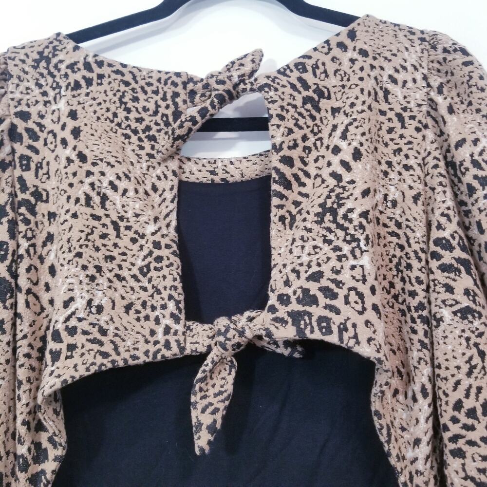 Anthropologie Maeve Women size 10 Textured Knit Cutout Tiered Ruffle Dress - Picture 8 of 13